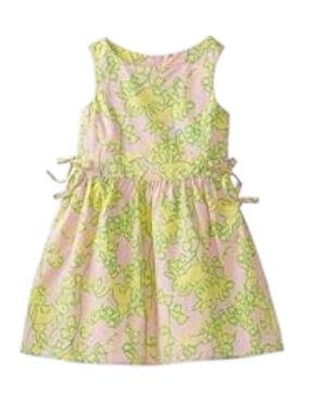 LILLY PULITZER Girls Pink and Lime Floral Little Eryn Dress